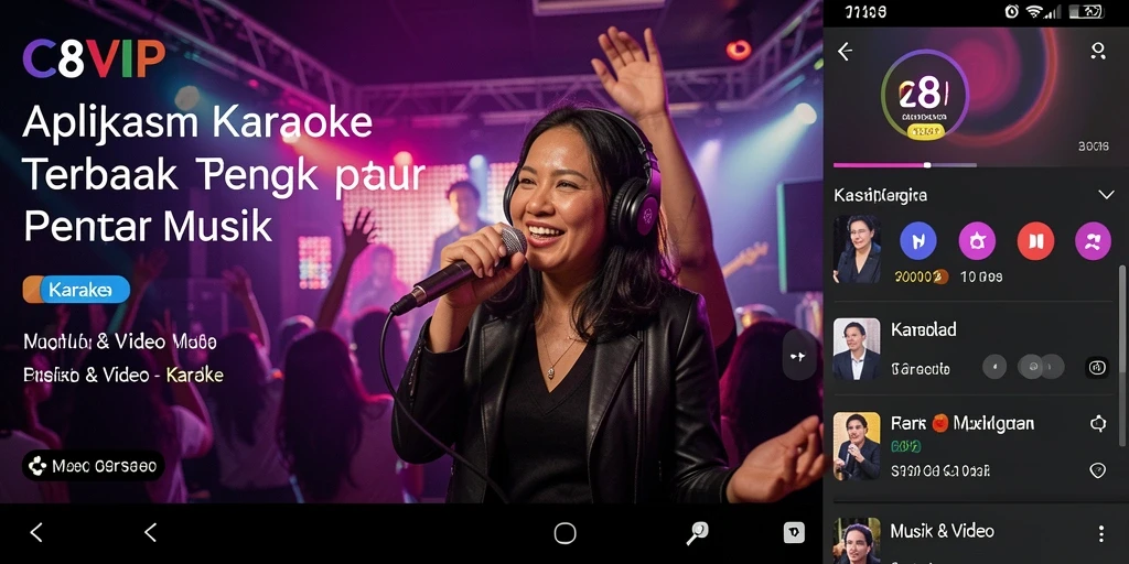 Antarmuka C8VIP yang menampilkan berbagai pilihan lagu Karaoke.
