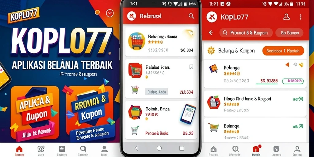 Antarmuka KOPLO77 menampilkan berbagai promo menarik untuk belanja.