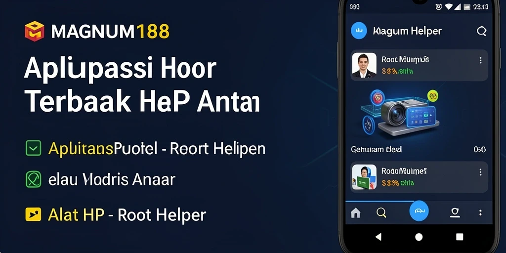 Antarmuka sederhana dan fungsional aplikasi Root Helper MAGNUM188.