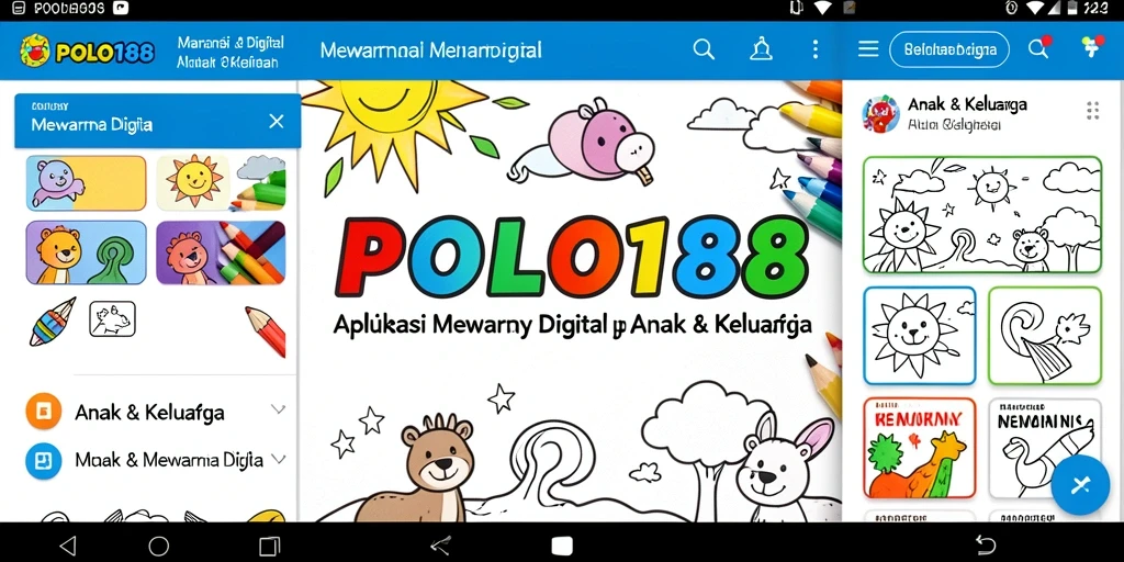 Antarmuka aplikasi POLO188 saat anak-anak mewarnai.