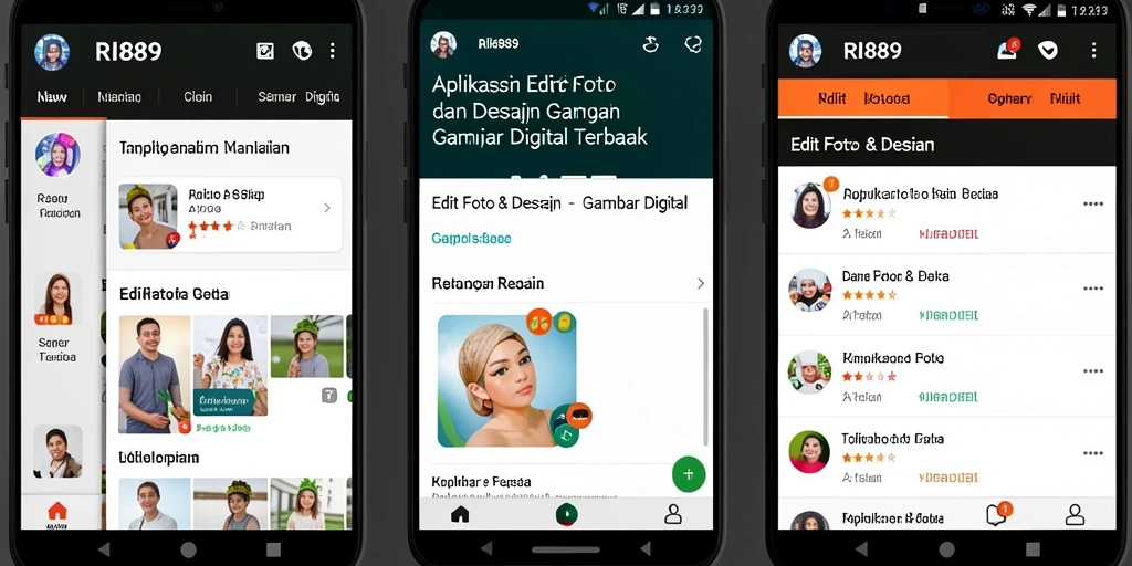 Tampilan antarmuka RI889 yang intuitif dan modern.