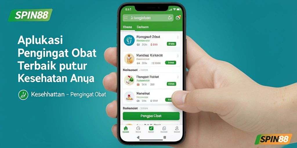 Tampilan antarmuka SPIN88 yang sederhana dan jelas untuk pengingat obat.