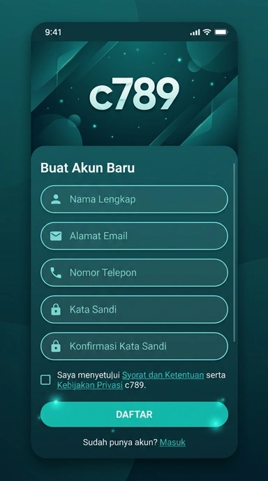 Tampilan halaman daftar c789